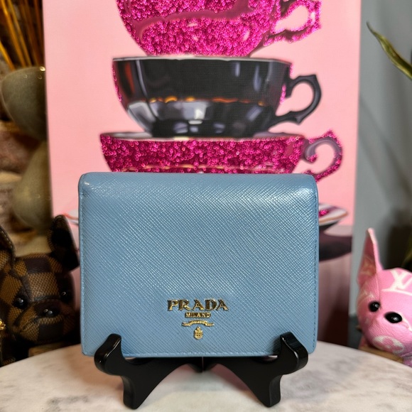 Prada Saffiano Leather Compact Wallet - Picture 3 of 15